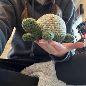 Hand Crocheted Multi Colored Little Turtle Stuffed Animal Plushie!